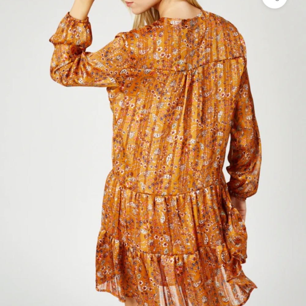 PAISLEY RUSTED ORANGE DRESS - Picture 2 of 2